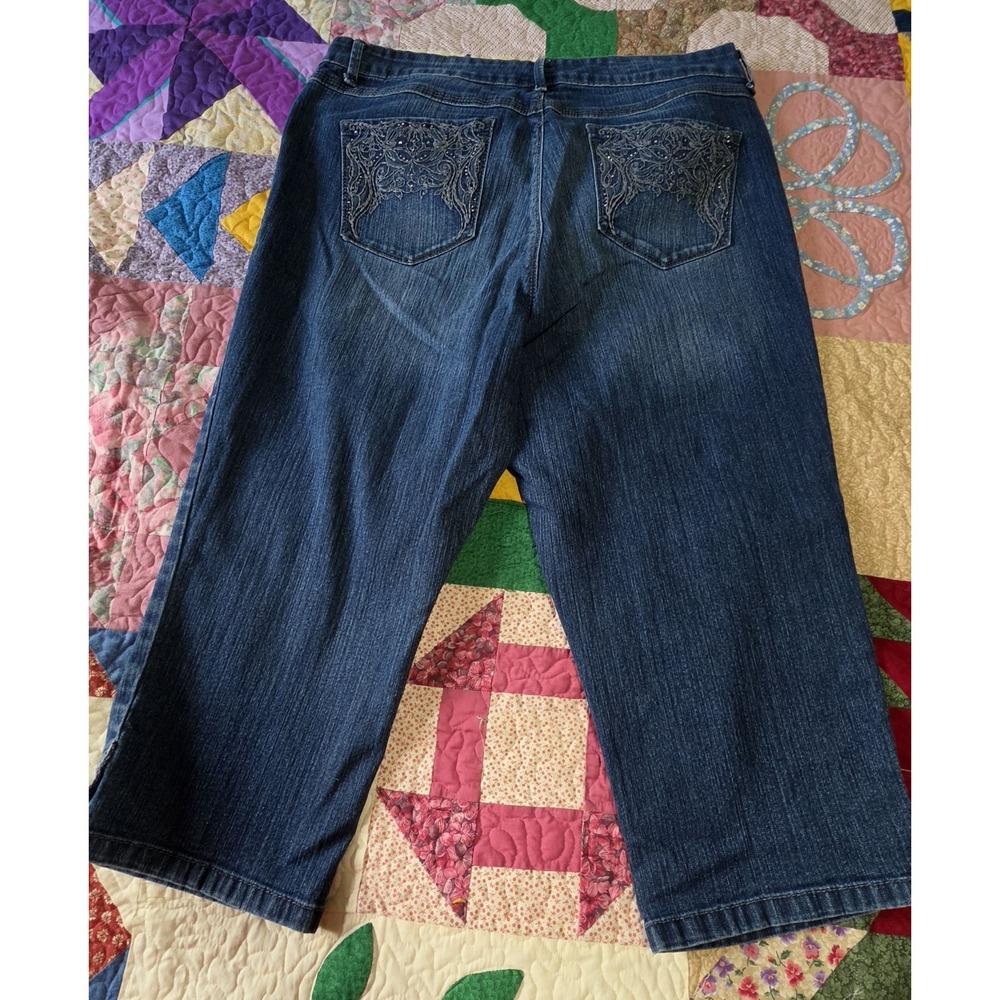 Gloria Vanderbilt Jordyn All Around Women Size 14P Capri Blue Jeans Stretch